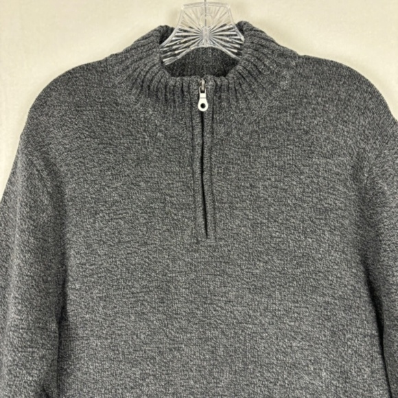 Croft & Barrow 1/4 zip Sweater blend of Gray Size L TALL - Picture 2 of 8